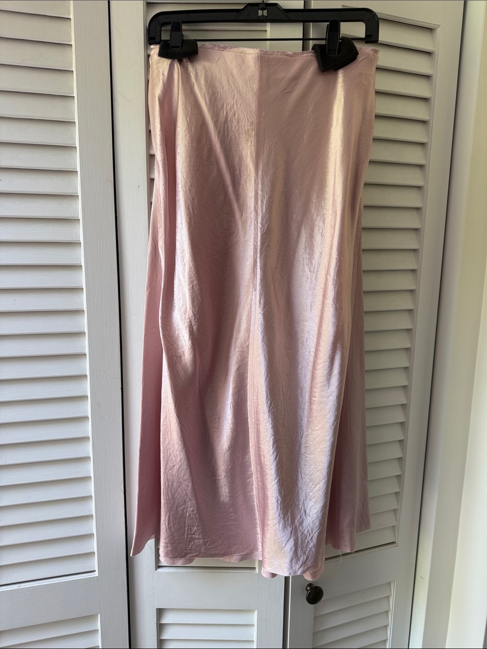 Vince Dusty Pink Satin A-Line Skirt
